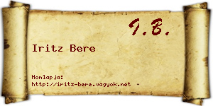 Iritz Bere névjegykártya